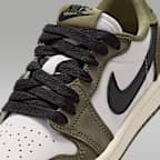 Air Jordan 1 Retro Low "Medium Olive and Summit White" Little Kids' Shoes
