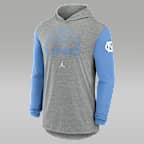 North Carolina Basketball Men's Jordan Brand Dri-FIT College Long-Sleeve Hooded T-Shirt