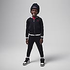 Jordan Toddler 2-Piece Blocked and Ribbed Full-Zip Set - Black
