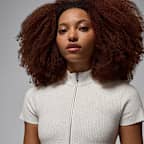 Top in maglia con zip a tutta lunghezza Air Jordan – Donna