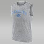 Camiseta sin mangas universitaria marca Jordan Dri-FIT para hombre North Carolina Primetime Arch Legend