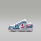 Jordan 1 Low Alt SE Little Kids' Shoes - Cobalt Bliss/White/Pink Glow