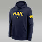Michigan Club 2-Hit Nickname Men's Nike College Pullover Hoodie - Navy