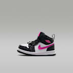 Tenis para bebé e infantil Jordan 1 Mid SE - Negro/Antracita/Blanco/Fucsia láser