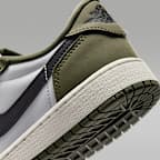 Tenis para niños grandes Air Jordan 1 Retro Low "Medium Olive and Summit White"