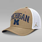 Michigan Primetime Arched Men's Jordan Brand Dri-FIT College Trucker Adjustable Hat
