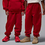 Conjunto de 2 piezas con sudadera con gorro sin cierre para niños talla pequeña Jordan Brooklyn Fleece