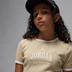 Jordan Semi-cropped-T-shirt i rib til større børn