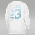 Playera de cuello redondo de tejido Fleece plisada para niños talla grande Jordan Jumpman Club