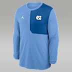 Playera de manga larga universitaria marca Jordan Dri-FIT para hombre North Carolina Sideline Coach