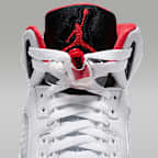 Air Jordan 5 Retro "Fire Red Black Tongue" Big Kids' Shoes