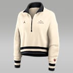 Oklahoma Legacy Women's Jordan Brand College Cropped 1/4-Zip Crew