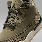 Sapatilhas Jordan 3 Retro "Medium Olive" para bebé