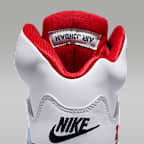 Air Jordan 5 Retro "Fire Red Black Tongue" Big Kids' Shoes