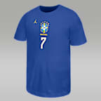Playera de futbol Nike para niños talla grande Vini Jr. Brazil