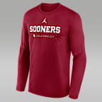 Oklahoma Courtside Basketball Shootaround Legend Men's Jordan Brand Dri-FIT College Long-Sleeve T-Shirt