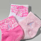 Jordan Baby & Toddler Floral Lace Quarter Gripper Socks (3 Pairs)
