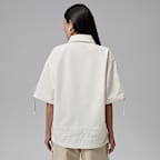 조던 여성 우븐 반팔 탑