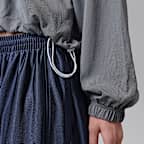 조던 브루클린 여성 우븐 긴팔 그래픽 풀오버