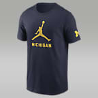 Michigan Wolverines Campus Mascot Men's Jordan College T-Shirt - Navy