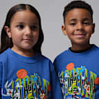Conjunto de duas peças com camisola de gola redonda com design em arco Space Jam 30 Jordan para criança