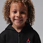 Conjunto de sudadera con gorro de 2 piezas de cierre completo infantil Jordan Brooklyn Fleece
