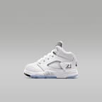 Jordan 5 Retro Baby/Toddler Shoes - White/Metallic Silver/Black