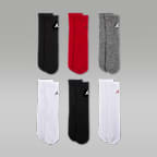 Středně vysoké ponožky Jordan Everyday Essentials pro větší děti (6 párů)