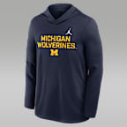 Michigan Sideline Men's Jordan Brand Dri-FIT College Long-Sleeve Hooded Top
