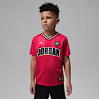 Conjunto de jersey y shorts de malla para niños talla pequeña Jordan