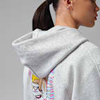 Dámská zkrácená mikina Jordan Brooklyn Space Jam Fleece s kapucí a zipem po celé délce