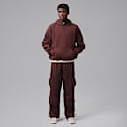 Felpa pullover oversize in fleece con cappuccio Jordan Brooklyn – Uomo