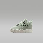 Jordan 4 Retro "Abundance" Baby/Toddler Shoes - Seafoam/Metallic Silver/Sail