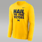 Michigan Sideline Slogan Men's Jordan Brand Dri-FIT College Long-Sleeve T-Shirt