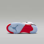 Air Jordan 5 Retro "Fire Red Black Tongue" Big Kids' Shoes