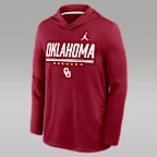 Oklahoma Sideline Men's Jordan Brand Dri-FIT College Long-Sleeve Hooded Top
