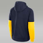 Sudadera con gorro sin cierre universitaria marca Jordan Therma para hombre Michigan Wolverines Fitness
