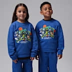 Conjunto de duas peças com camisola de gola redonda com design em arco Space Jam 30 Jordan para criança