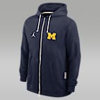 Sudadera con gorro universitaria marca Jordan Dri-FIT de cierre completo para hombre Michigan Sideline