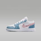 Air Jordan 1 Low SE Big Kids' Shoes - Cobalt Bliss/White/Pink Glow