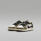 Air Jordan 1 Retro Low "Medium Olive and Summit White" Little Kids' Shoes