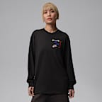 조던 플라이트 여성 오버사이즈 긴팔 티셔츠