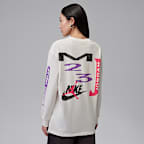 조던 플라이트 여성 오버사이즈 긴팔 티셔츠