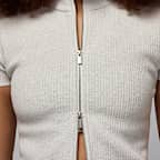 Top in maglia con zip a tutta lunghezza Air Jordan – Donna