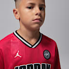 Conjunto de jersey y shorts de malla para niños talla pequeña Jordan
