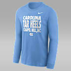 North Carolina Sideline Slogan Men's Jordan Brand Dri-FIT College Long-Sleeve T-Shirt - Valor Blue