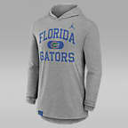 Playera de manga larga universitaria Nike Dri-FIT con gorro para hombre Florida Gators Blitz - Gris jaspeado
