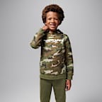 Conjunto de dos piezas de sudadera con gorro sin cierre de tejido Fleece camuflajeado para preescolar MVP Jordan