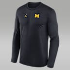 Michigan Sideline Legend Small Logo Men's Jordan Brand Dri-FIT College Long-Sleeve T-Shirt