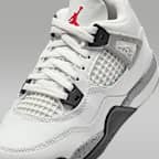 Tenis para niños de preescolar Jordan 4 Retro "White Cement"